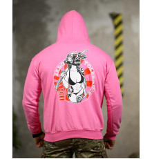 Мілітарі худі CROP pink ТР6747
