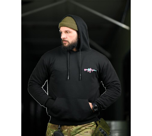 Милитари худи CROP худи color black ПП7876