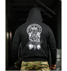 Милитари худи CROP руны black НП4881