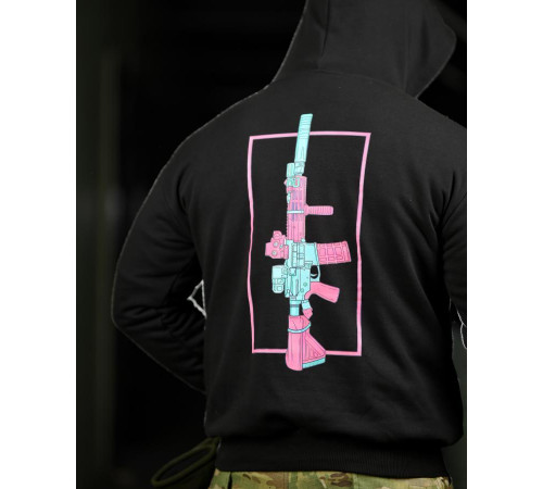 Милитари худи CROP худи color black ПП7876