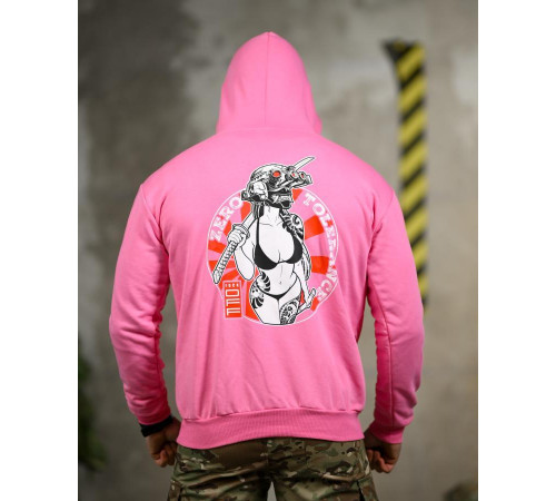 Мілітарі худі CROP pink ТР6747