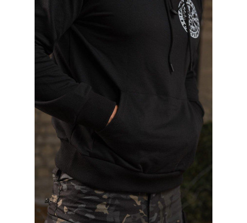 Милитари худи CROP руны black НП4881