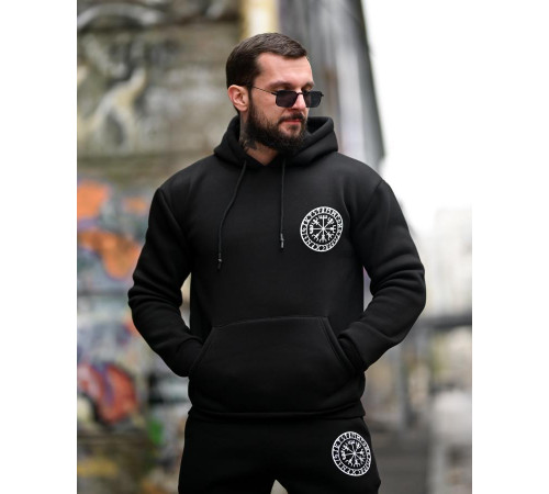 Зимний мылитари костюм на флисе Смерть подождет black ВТ6889