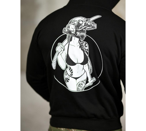Милитари худи CROP black ТР6748