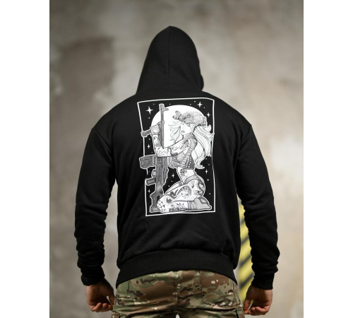Милитари худи CROP black ТР6750