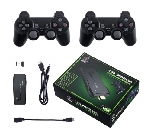 Игровая приставка LITE GREEN HDMI 3535 игр Dendy, Sega, Аркадные игры, Game Boy, Nintendo, Atari, PlayStation 1