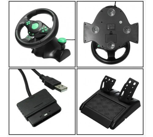 Руль игровой с педалями Vibrating Wheel PS3 PC USB