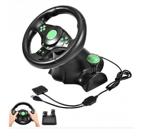 Руль игровой с педалями Vibrating Wheel PS3 PC USB