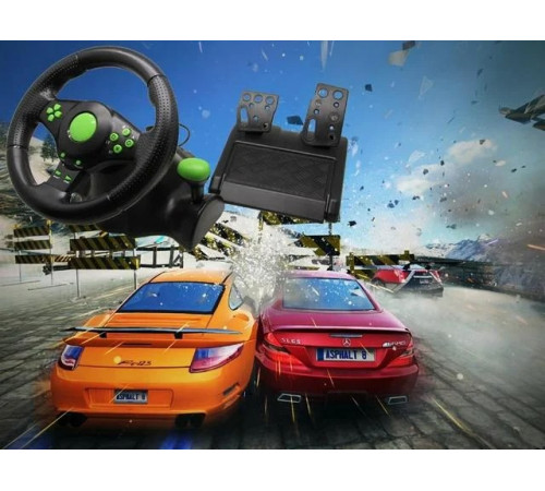Руль игровой с педалями Vibrating Wheel PS3 PC USB