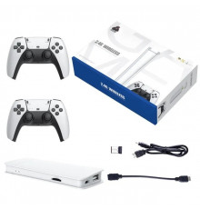 Детская игровая консоль / приставка M15 4K 64GB 20000 игр + два беспроводных контроллера белая