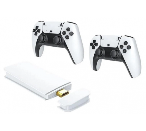 Детская игровая консоль / приставка M15 4K 64GB 20000 игр + два беспроводных контроллера белая