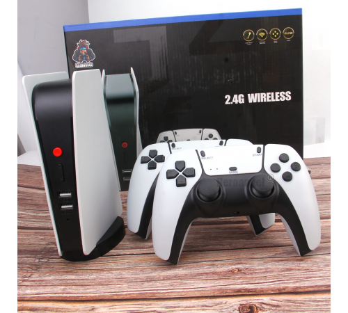 Ігрова приставка Бездротова телевізійна ігрова консоль HappyJoe White M5, 64 ГБ, 15000+ ігор, підтримка PS1/MAME/GBA за 2372 грн