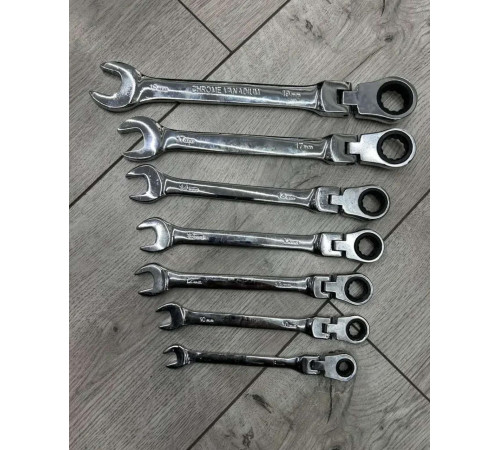 Ключи гаечные комбинированные трещоточные шарнирные в наборе 7 шт Wrench set (20) за 1346 грн