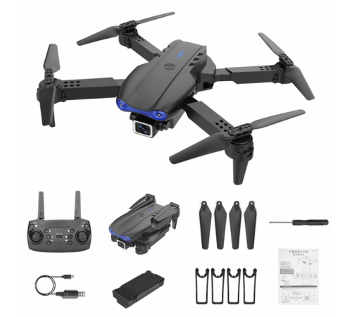 Квадрокоптер (міні-дрон) S89 Pro Black (камера HD 4К 1080P, WiFi, FPV, 1 акумулятори по 1800 mAh) з кейсом, чорний S89 Pro with camera 4K - швидкий маневрений квадрокоптер для зйомки у високій якості