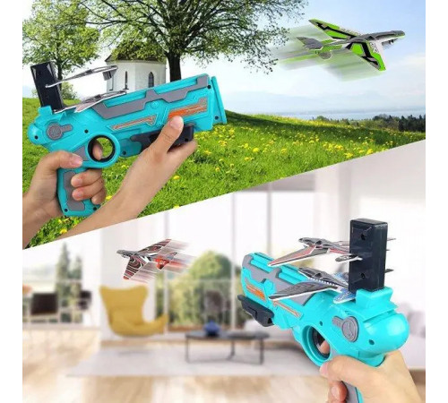 Детский игрушечный пистолет катапульта с самолетиками Air Battle