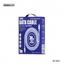 Кабель Remax RC-C021 Type-C-Type-C (2m) 30W