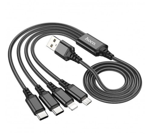 Кабель HOCO X76 4-in-1 Super charging cable(iP+iP+Type-C+Micro) (120) за 158 грн