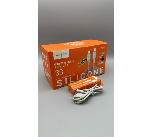 Кабель HOCO X101 Type-C to Type-C Assistant 60W silicone charging data cable за 144 грн