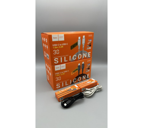 Кабель HOCO X101 Type-C to Type-C Assistant 60W silicone charging data cable за 144 грн