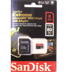 Карта памяти SanDisk micro SD 8 GB Class 10 + адаптер