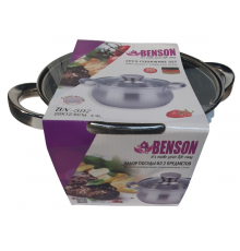 Кастрюля с крышкой- Нерж.сталь 3.9л , 20*12,5см BN-597 (6 шт/ящ)