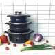 Набор кастрюль Higher Kitchen НК-301 с гранитным антипригарным покрытием 8 предметов