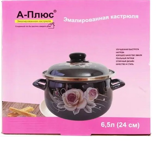 Каструля емальована A-Plus 1348 (24 см., 6,5 л)