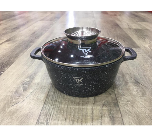 Кастрюля Top Kitchen (черная в белую точку 28 см) TК 00053 (6 шт/ящ) за 1398 грн