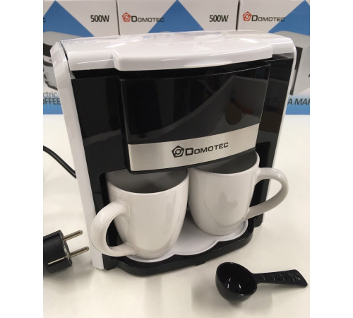 Кофеварка+ 2 чашки DOMOTEC White MS-0706/ 6690 (6 шт/ящ) за 1061 грн