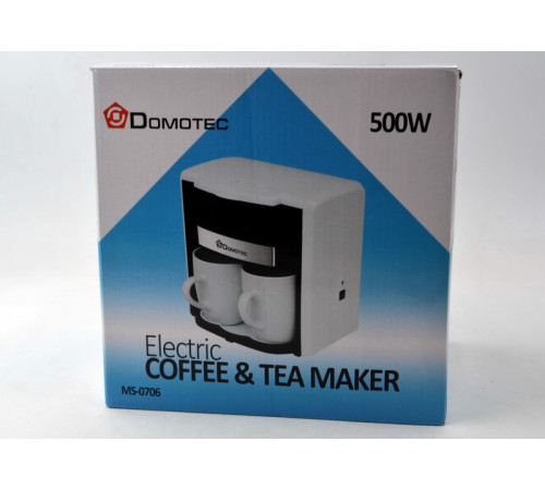 Кофеварка+ 2 чашки DOMOTEC White MS-0706/ 6690 (6 шт/ящ) за 1061 грн