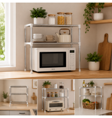 Полиця-органайзер для мікрохвильової печі Multifunctional storage rack / Multifunctional storage rack / Кухонна полиця-стелаж