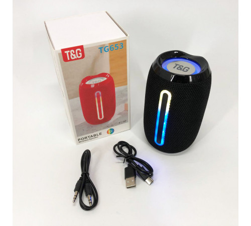 Громкая блютуз колонка TG653, Маленькая колонка с подсветкой Хорошая bluetooth NS-73