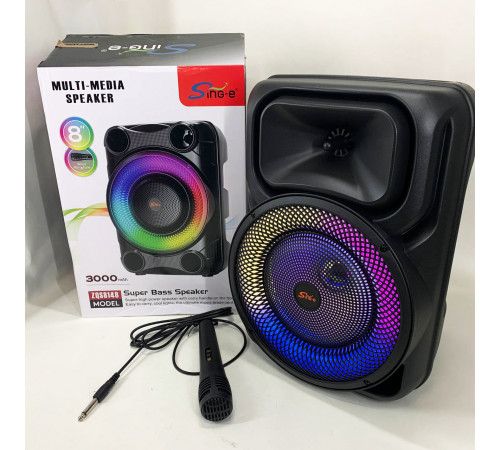 Портативная караоке колонка SPS 8147 Bluetooth 20W с микрофоном и RGB-подсветкой CI-18