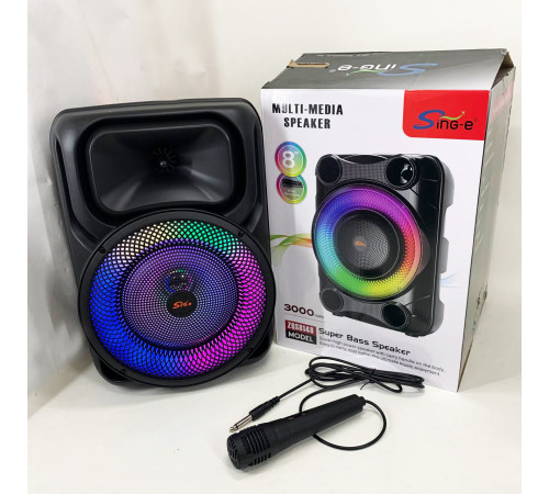 Портативная караоке колонка SPS 8147 Bluetooth 20W с микрофоном и RGB-подсветкой CI-18