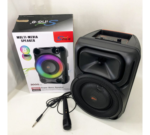Портативная караоке колонка SPS 8147 Bluetooth 20W с микрофоном и RGB-подсветкой CI-18