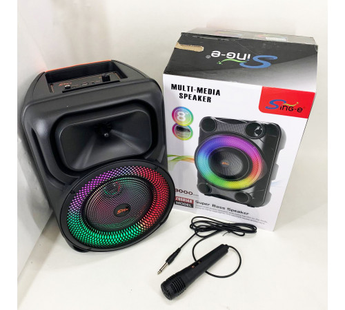 Портативная караоке колонка SPS 8147 Bluetooth 20W с микрофоном и RGB-подсветкой CI-18