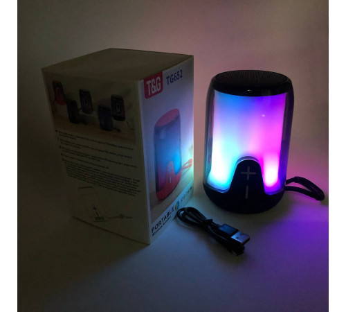 Блютуз колонка с качественным звуком и подсветкой TG652, Блютуз-колонка с usb-портом FA-27