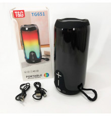 Блютуз колонка с флешкой TG651, Блютуз колонка с качественным звуком и подсветкой DA-51