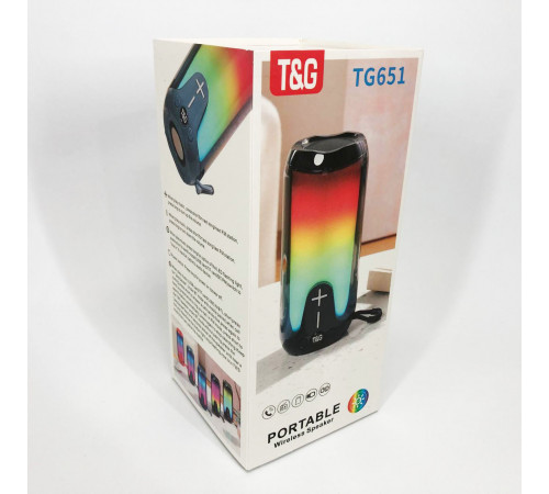 Блютуз колонка с флешкой TG651, Блютуз колонка с качественным звуком и подсветкой DA-51
