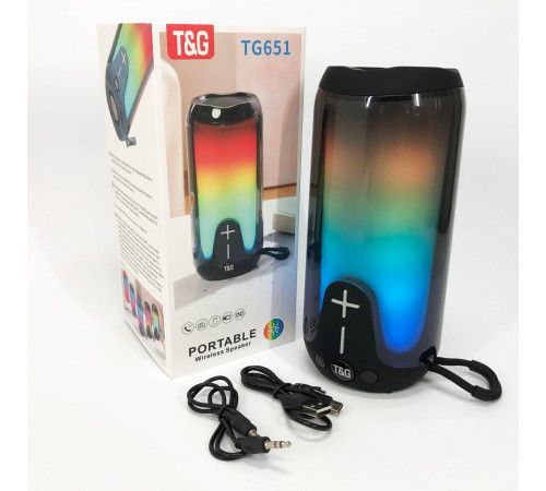 Блютуз колонка с флешкой TG651, Блютуз колонка с качественным звуком и подсветкой DA-51