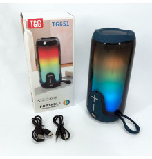 Колонка с подсветкой и светомузыкой TG651, Акустические колонки с led подсветкой, Блютуз аудио приемник KV-82
