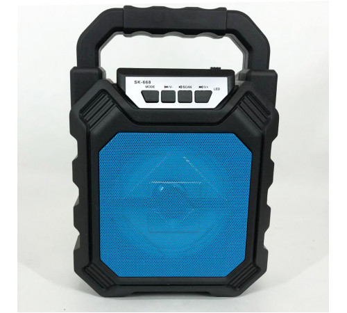 Беспроводная портативная Bluetooth колонка YF-668BT. Цвет: синий EG-50