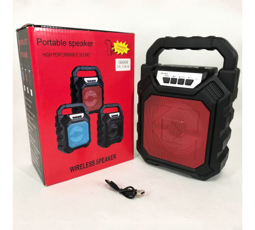 Бездротова портативна колонка Bluetooth YF-668BT. Колір: червоний XO-63 за 514 грн