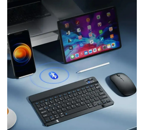 Клавиатура для планшета / Беспроводная Bluetooth клавиатура с мышкой BT Combo / Набор 2в1 клавиатура + мышка