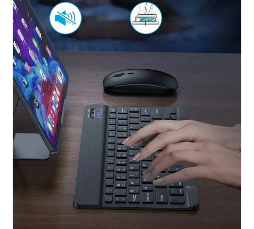 Клавиатура для планшета / Беспроводная Bluetooth клавиатура с мышкой BT Combo / Набор 2в1 клавиатура + мышка