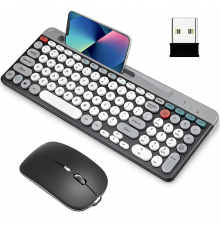 Клавіатура з мишкою бездротова +BT ZYG 806 / Комплект 2в1 клавіатура+мишка / Bluetooth клавіатура з підставкою для телефону