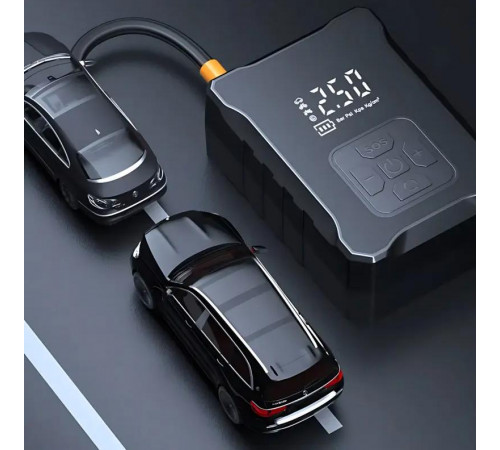 Компрессор автомобильный автоматический с дисплеем 6000mAh 150 PSI 120W М-007 Черный