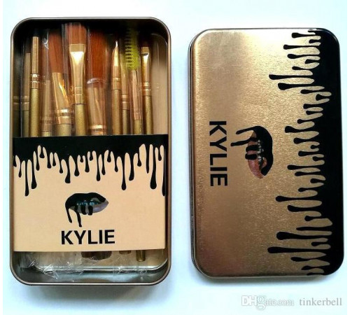 KYLIE KYLIE Кисточки для макияжа Make-up brush set золотой 12 штук ART-4330 (160 шт/ящ) за 234 грн