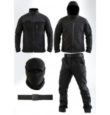 Тактический костюм Softshell 5в1 LUNAR черный ТР6407
