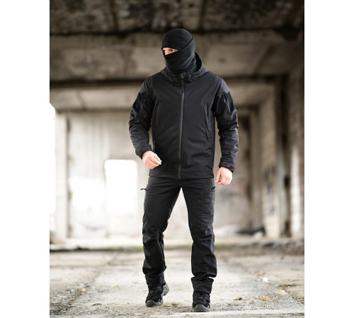 Тактический костюм Softshell 5в1 LUNAR черный ТР6407